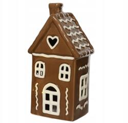 Kaemingk Karácsonyi porcelán figura, mézeskalács házikó Led világítással, 8, 8x16, 7cm, 1db (8720725577329)