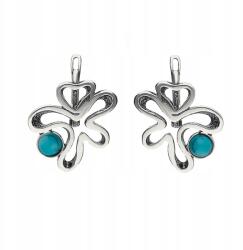 AB-Ag Ezüst Fülbevaló Türkizkékkel K432 (k432)