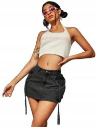 Shein Mini Farmer Szoknya Szalagos Zsebes Casual 34 Xxs__xs