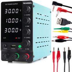 Laboratóriumi Tápegység Techrebal SPS-C3010 30V 10A Mérőkábelek Kábelek (Zasilacz SPS-C3010 ZESTAW-FE1F-684AB)