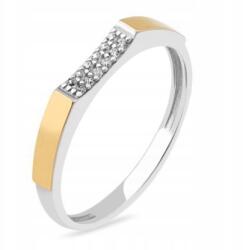 Ezüst Gyűrű Arany És Cirkóniákkal 1021 19-es méret (1021)