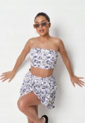 Missguided Tubus Top, krémes virágos, Size 40, poliészter (327915)