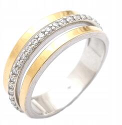  Ezüst Gyűrű Arany És Cirkóniákkal 0221 19-es méret (0221)