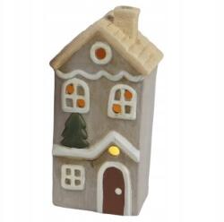 Kaemingk Karácsonyi figura házikó terrakotta dekoratív Led 7, 8x17, 6cm 1db (8720725196605)