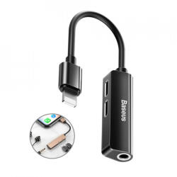 Baseus Adaptor Baseus 3-in-1 Lightning la 2x Lightning și 3.5mm Femelă L52 Negru (CALL52-01) (ad/Ligh-2xLigh-3.5/Baseus/bl/n)