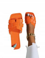 Shein Lapos Talpú Narancssárga Flip-flop Papucs 43__43 (5900446012306)