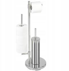 WENKO Wc-papír És Wc Kefe Tartó Állvány 3az1ben Wenko fürdőszoba szett (23852)
