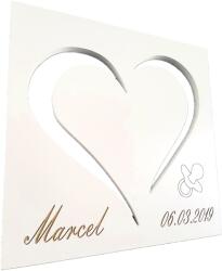  Szív dekoráció baba születés születésnap ajándék ötlet dátum és név (WS1SM1PG)