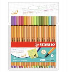 STABILO point 88 filctoll, 18 db-os új szín (8818-22)