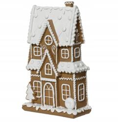 Kaemingk Karácsonyi mézeskalács ház figura, műanyag, 6, 5x21, 5cm, 1db (8720725179905)