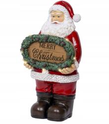 Kaemingk Karácsonyi figura műanyag Mikulás piros Led 30cm 1db (8720725492523)