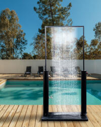 Maxishop Dus solar portabil de gradina MARACAIBO Negru (608106)
