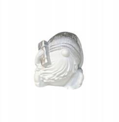 Direct home and garden Gipsz figura ülő manó fehér-ezüst 10cm karácsonyi dekoráció (5903039439382)