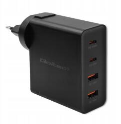 Qoltec Akkumulátortöltő GaN Power Pro 2xUSB-C 2xUSB 130W 5-20V 1.5-5A (52383)