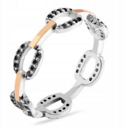 Ezüst Gyűrű Arany És Cirkóniákkal 1005-1 Méret 15 (886)