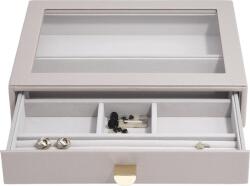 Stackers Casetă pentru bijuterii Stackers cu 6 compartimente classic taupe cu sertar și capac de sticlă (75782)
