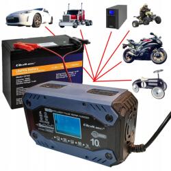 Qoltec Intelligens Akkumulátor Töltő Std Agm Gel LIFEPO4 Javítási Funkció 10A