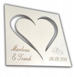  Szív ajándék esküvőre, házassági évfordulóra évekre szóló ajándék otthonra gravírozással (WS1OB0PG)