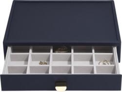 Stackers Casetă pentru bijuterii Stackers Pebble cu 20 compartimente classic albastru-închis cu sertar (75798)