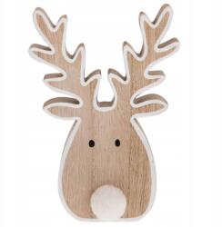Direct home and garden Karácsonyi dekoráció fa figura rénszarvas fej 22 cm (8215 figurka świąteczna)
