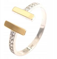  Ezüst Gyűrű Arany És Cirkóniákkal 0444.10 21-es méret (0444)