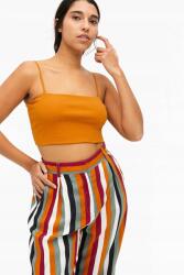 Monki bordázott vállpántos felső, Size L, narancssárga (210445)