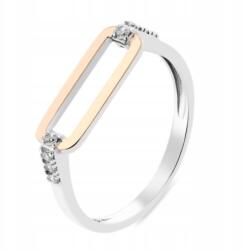 Ezüst Gyűrű Arany És Cirkóniákkal 1009 21-es méret