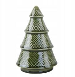 Tajemniczy ogród Kerámia karácsonyfa zöld/fehér 15 cm Téli Föld karácsonyi dekoráció (5903039434431)
