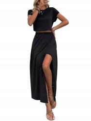 Shein Fekete Felső Maxi Casual Szett 40 L__L