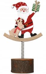 Koopman Karácsonyi figura Mikulás fatörzsön, lakásdekoráció 18x10 cm (KO717922/ALL)