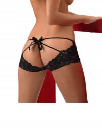 Anais Erotikus Fehérnemű Fekete Bugyi Nyitott Csipkés Alsónadrág XL