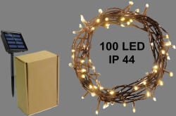  Kül és Beltéri Szolár fényfüzér, meleg fehér, 100 LED (432202)