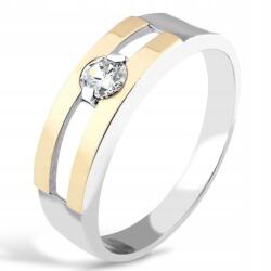  Ezüst Gyűrű Arany És Cirkóniákkal 002 15-ös méret (002)