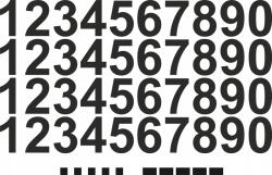 PremiumAd Számok öntapadós matrica szett 5cm fekete