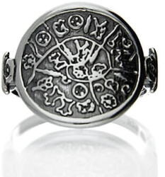 Ezüst gyűrű Fajstos korong földtörténet méret17