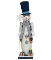 Kaemingk Karácsonyi figura díszes hóember fehér 38 cm (KAE463956/ALL)