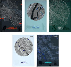 TOP-2000 Brulion A5 96k vonal 70g Top 1/5 mix (5904017399797)