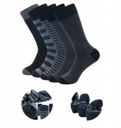  Férfi pamut zokni, 5 pár, 42/48-as méret, sötét csíkok (Bomevarica)