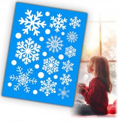 KRUMAD Karácsonyi Ablakmatrica Szélvédő Dekoráció Hópelyhek 100x (100x NAKLEJKI OZDOBY ŚWIĄTECZNE NA OKNO OKNA)