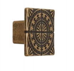 Nomet Bútorfogantyú Gomb, Óarany, Négyzet alakú (A-1434.G4)