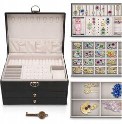  Rendszerező Ékszerdoboz Kulcstartó Doboz Ajándék Láda Fekete (007966)