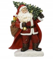 Kaemingk Karácsonyi figura műanyag Mikulás piros Led 38cm 1db (8720194752074)