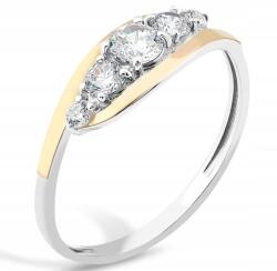  Ezüst Gyűrű Arany És Cirkóniákkal 849 méret 17