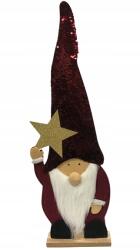 Edelman Mikulás figura csillaggal, piros, dekorációs, 63 cm (8718861816327)