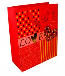  Valentin napi ajándéktáska piros V-306