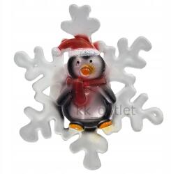 Smukee Karácsonyi ablak dekoráció hópehely pingvin Led (Świąteczna dekoracja na okno śnieżynka LED)