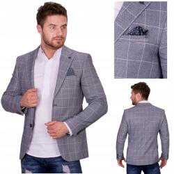 Frappoli Férfi blézer szürke kockás 3524-2 Látogatói Elegáns Sportos méret 48 s (frapolli-01)