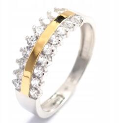 Ezüst Gyűrű Arany És Cirkóniákkal 0207.10 16-os méret (0207.10)