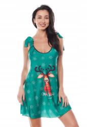 Anais Női Fehérnemű Zöld Rövid Pizsama Hálóing Rénszarvas Karácsonyi S/m (AST-7878-GR-2)