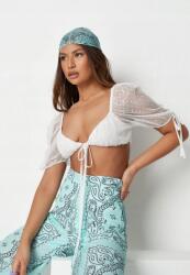 Missguided Fehér Mintás Kötős Felső, Size 46, poliészter (351783)